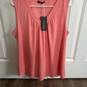 Ofeefan Women's V-neck Tank Size XL Pink/Coral NEW with Tags